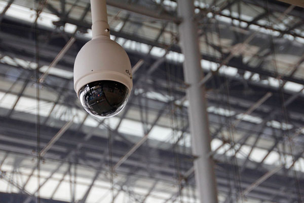 security cameras at a warehouse